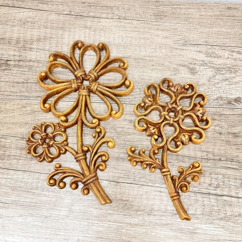 Vintage Plastic‎ Wall Flower Decor - Dart Inc, Homco Wall Hangings